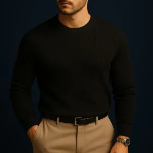 Polera manga larga elástica color negro