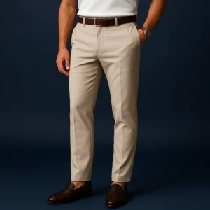 Pantalón corte regular color albaricoque