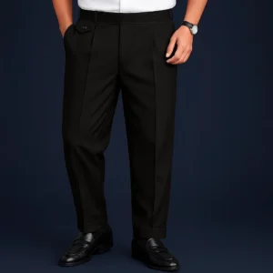 Pantalón negro corte regular para hombre