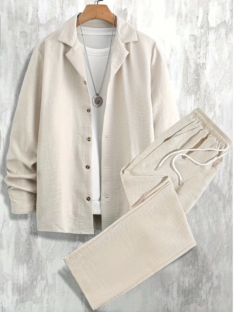 Conjunto Camisa + Pantalón Color Arena - Imagen 4