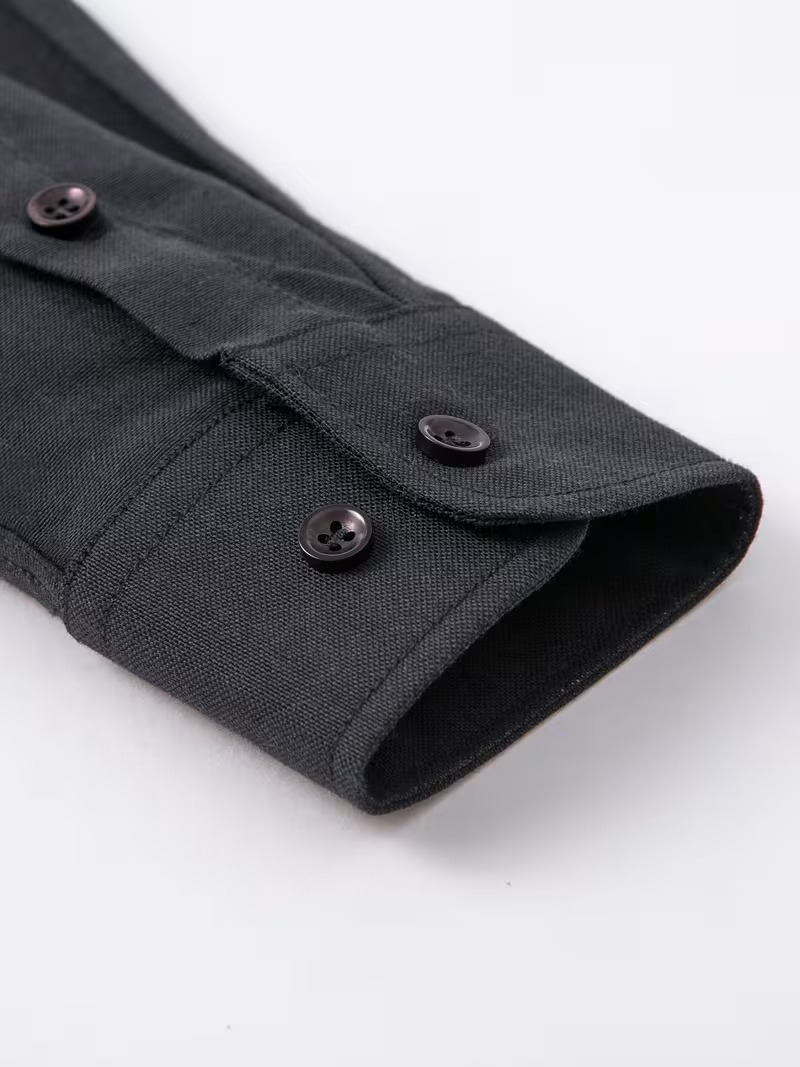 Camisa Oxford Color Negro - Imagen 3