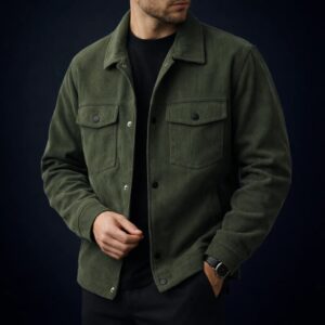 Casaca de Pana Lanson Color Verde Oliva