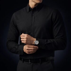 Camisa Oxford Color Negro