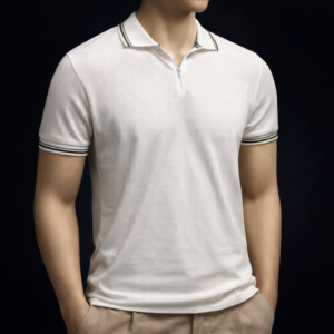 Polo camisero con cierre estilo RL color Blanco