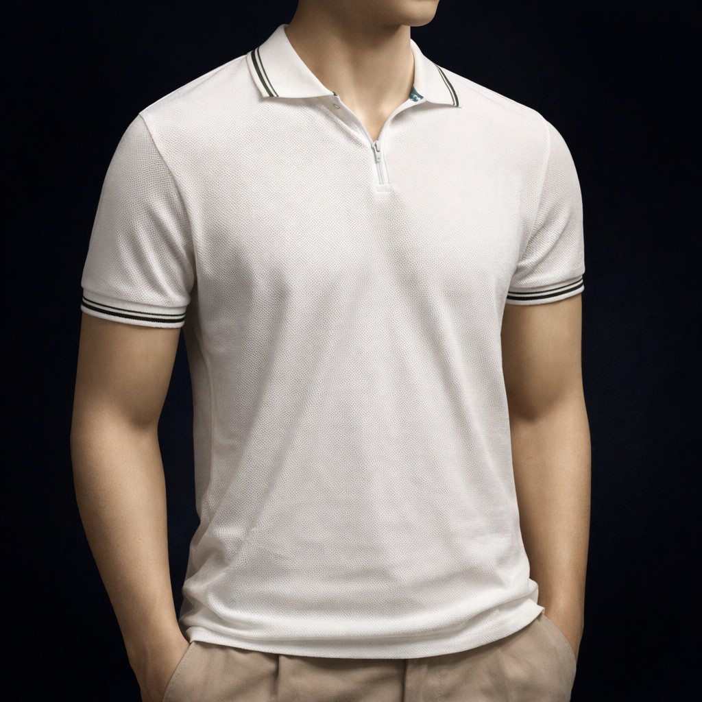 Polo camisero con cierre estilo RL color Blanco