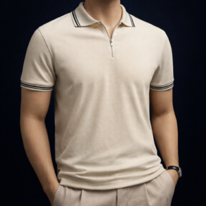 Polo camisero con cierre RL OBM color Beige